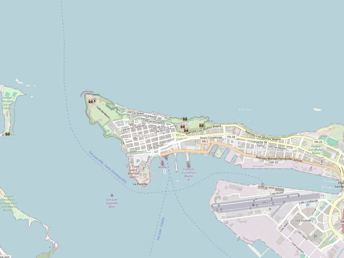 Map showing the approximate area of this home in Old San Juan