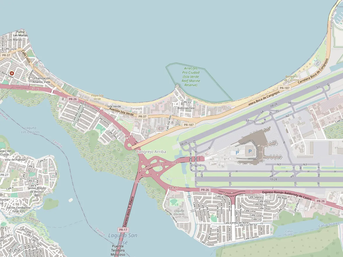 Map showing the approximate area of this home in Isla Verde