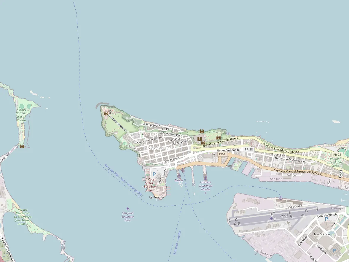 Map showing the approximate area of this home in Old San Juan