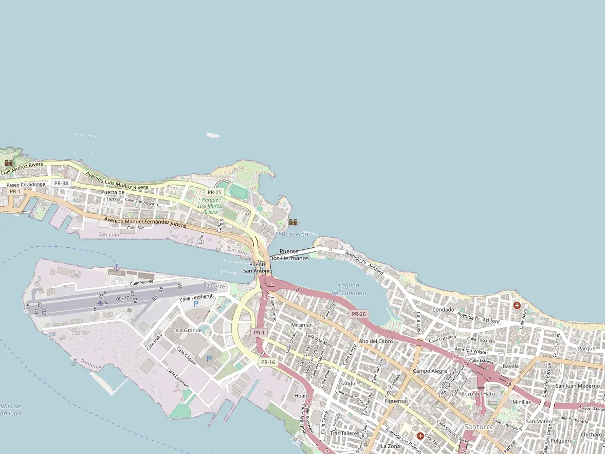 Map showing the approximate area of this home in Condado