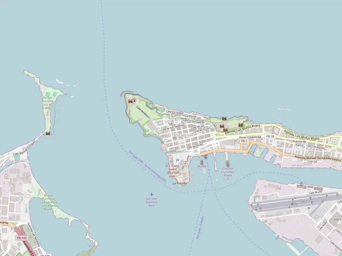Map showing the approximate area of this home in Old San Juan