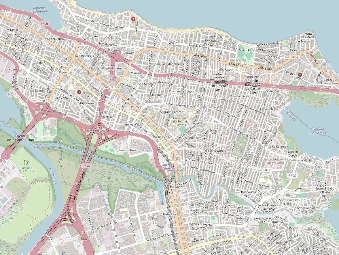 Map showing the approximate area of this home in Santurce