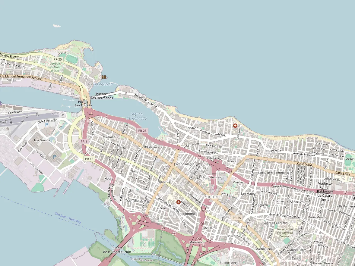 Map showing the approximate area of this home in Condado