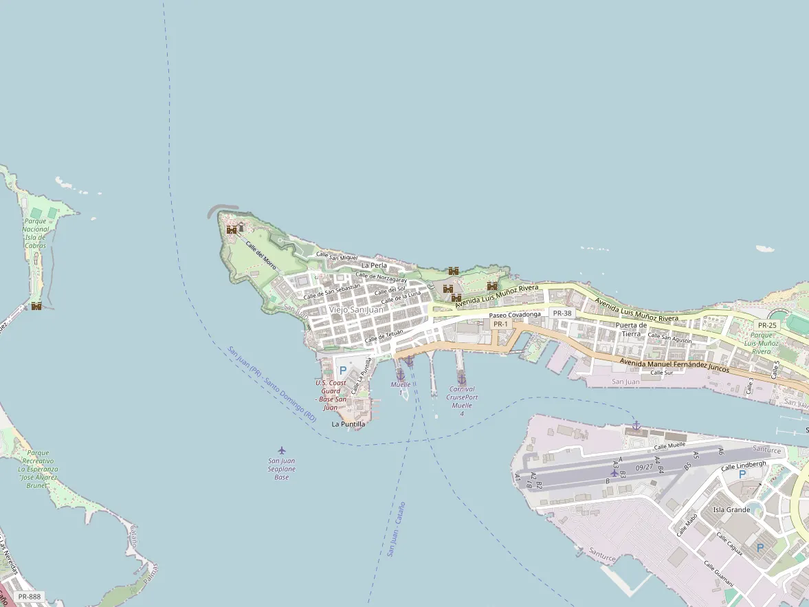 Map showing the approximate area of this home in Old San Juan