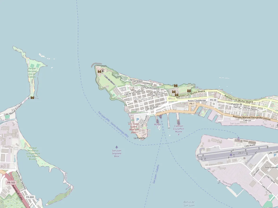 Map showing the approximate area of this home in Old San Juan