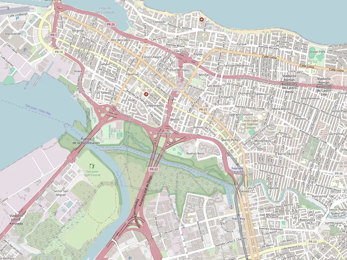 Map showing the approximate area of this home in Santurce