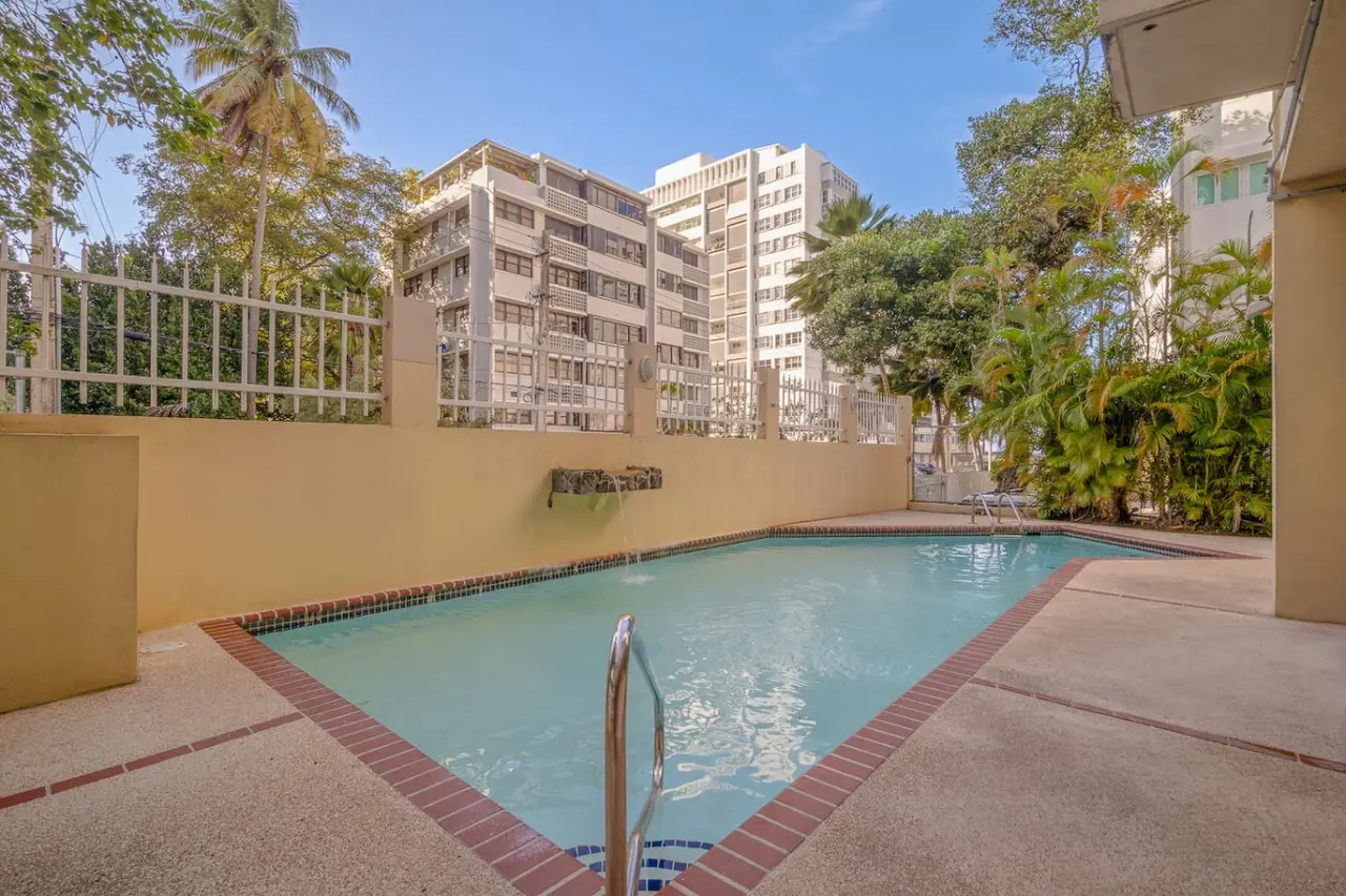 Pool area of a vacation rental property in Puerto Rico — Luxe Beachside Oasis: Pool Parking & Generator, Santurce