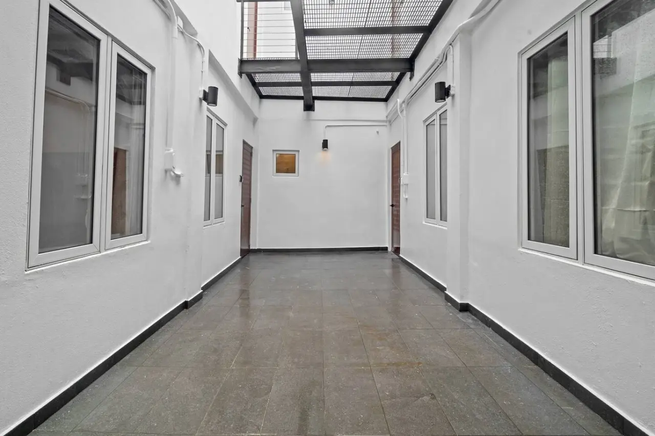 Building's hallway under a glass skylight — Bellavista Galleria | Old San Juan